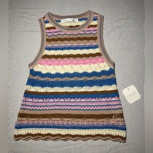Altar'd State Multicolor Knit Striped Tank Top